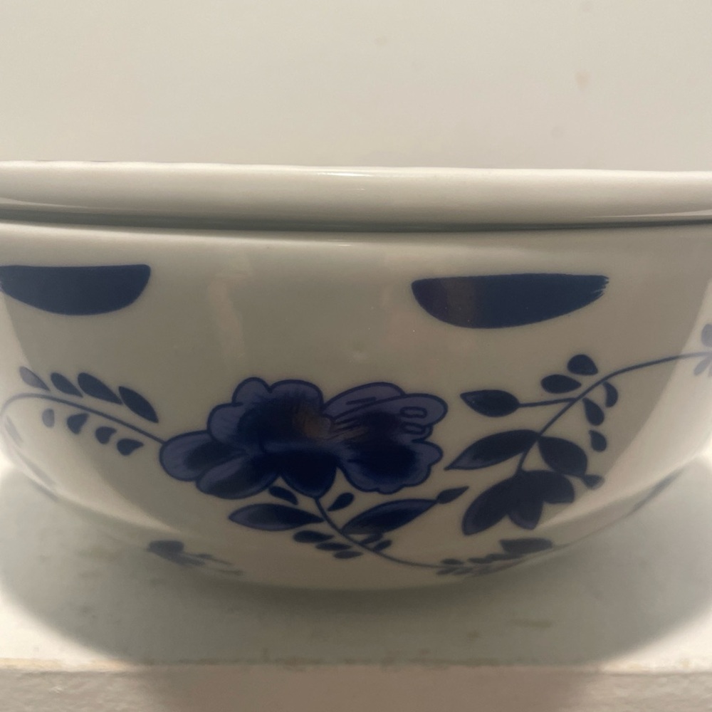 Vintage MAM Motlahedeh  Blue and White Floral Ceramic Flower Frog - Picture 3 of 12